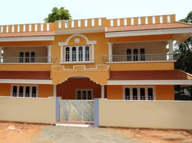 outside colour of indian village house