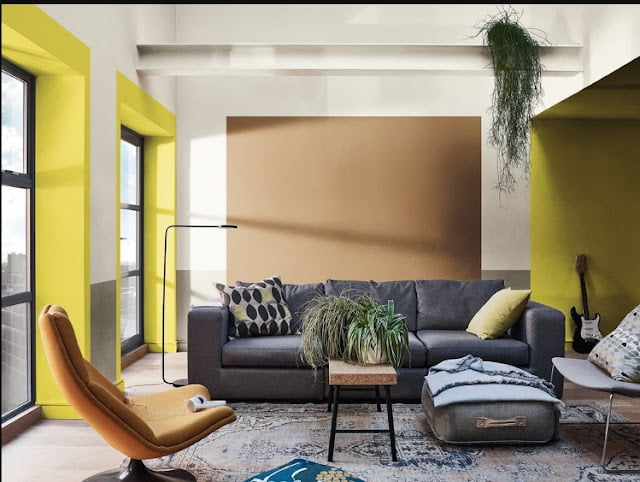 brown two colour combination for room walls