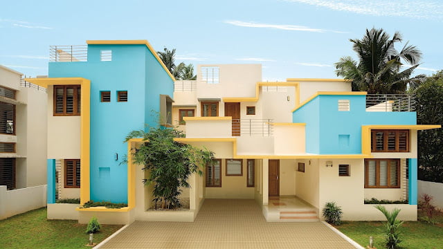 indian house colour combination outside