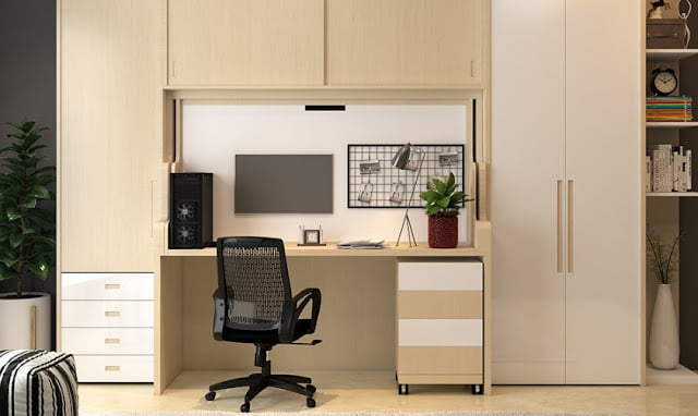 modern wardrobe with study table design modern wardrobe with study table design