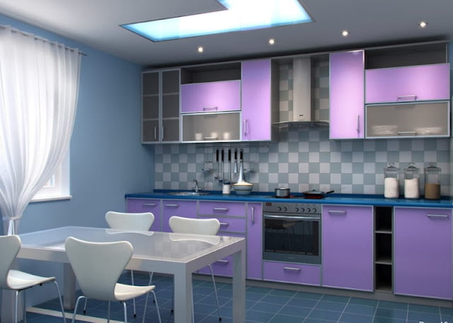 purple and gray kitchen ideas