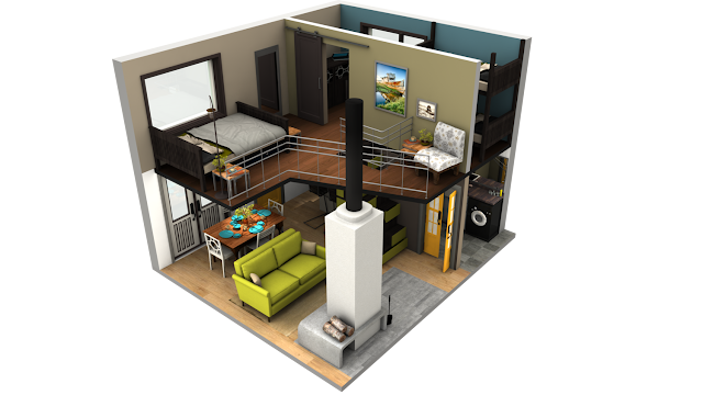 small house with loft bedroom plans