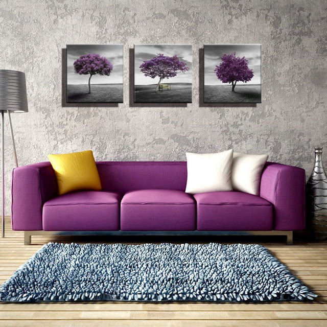 purple and gray living room ideas