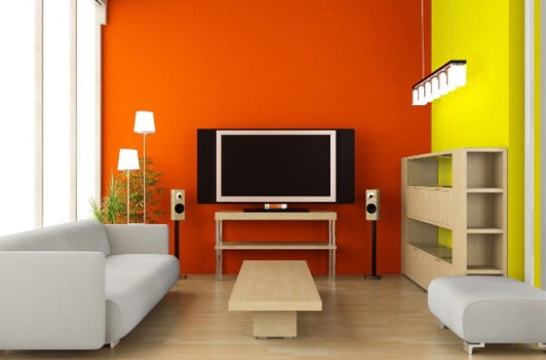 orange two colour combination for room walls orange two colour combination for room walls