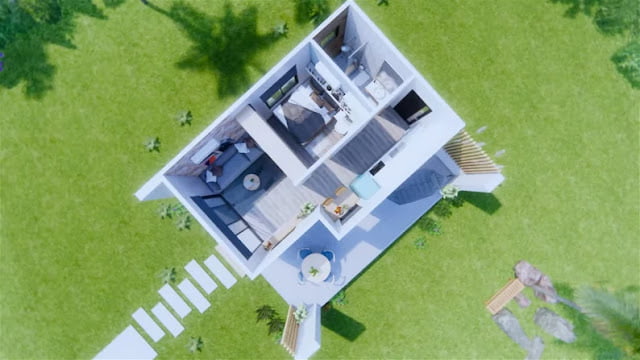 Denah Rumah Modern 4,5 x 7m