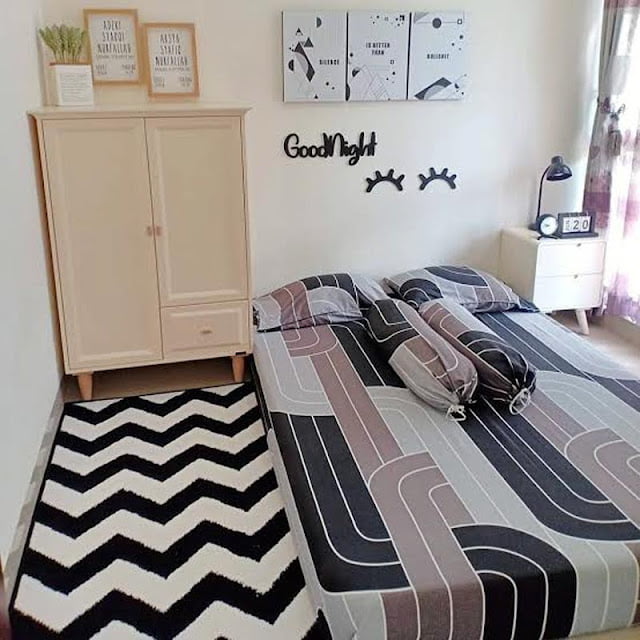 single deco bilik tidur kecil simple