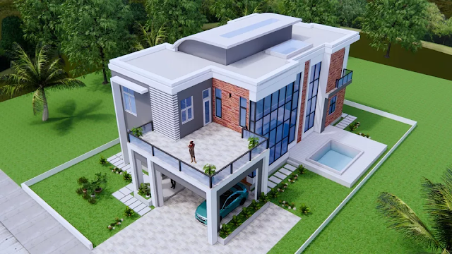 House Plan 11.5m x 21m 3 Bedrooms