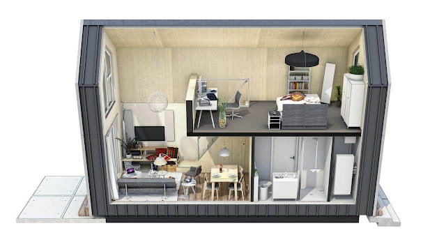 small house with loft bedroom plans