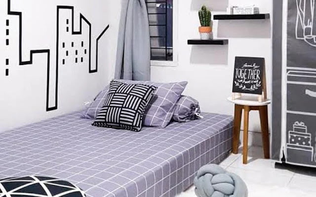 single deco bilik tidur kecil simple