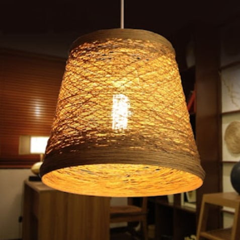 small wicker lamp shades