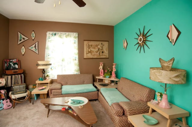 brown two colour combination for room walls