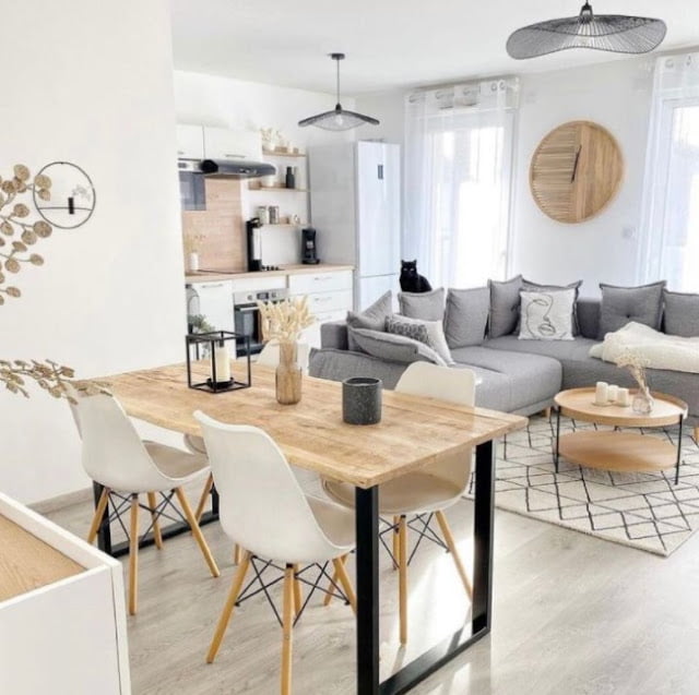 family room dining room combo