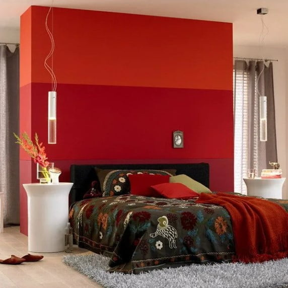 red two colour combination for bedroom walls red two colour combination for bedroom walls