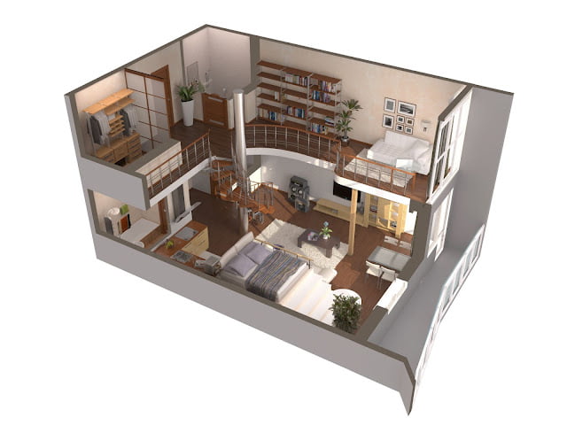 small house with loft bedroom plans