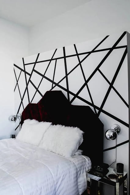 black and white stripe room paint
