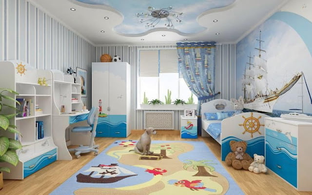 modern children's bedroom ceiling design ideas