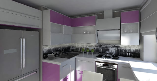 purple and gray kitchen ideas