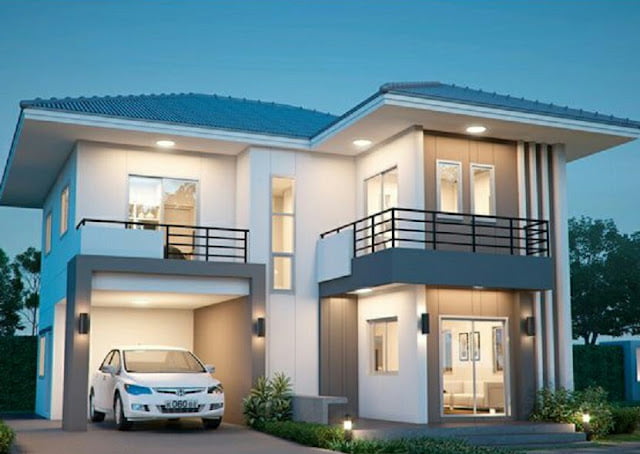 small two storey house plans with balcony