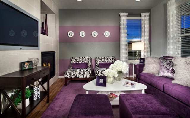 purple and gray living room ideas