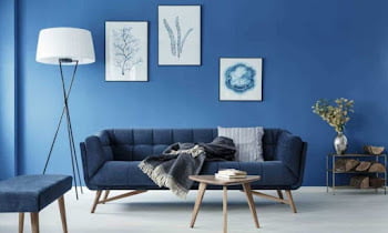 Navy Blue Accent Wall Living Room Make It Very Comfortable