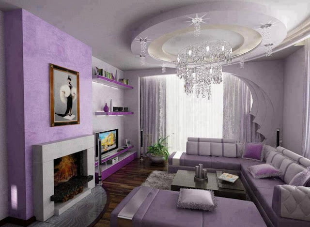 purple and gray living room ideas