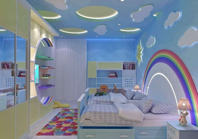 modern children's bedroom ceiling design ideas