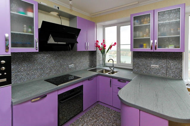 purple and gray kitchen ideas