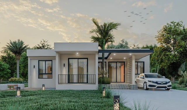simple modern single floor house design
