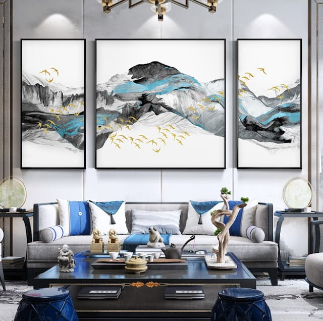 feng shui wall art living room