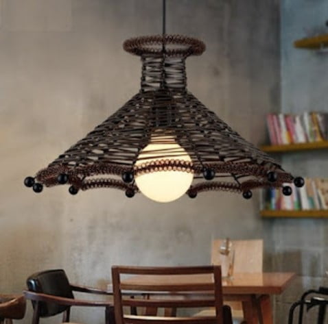 small wicker lamp shades