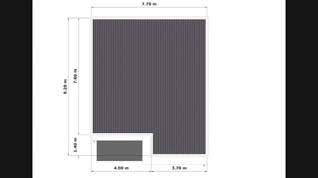 Front view of a modern minimalist house 7.5m x 9m