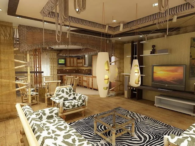 Decorating a room with bamboo Decorating a room with bamboo