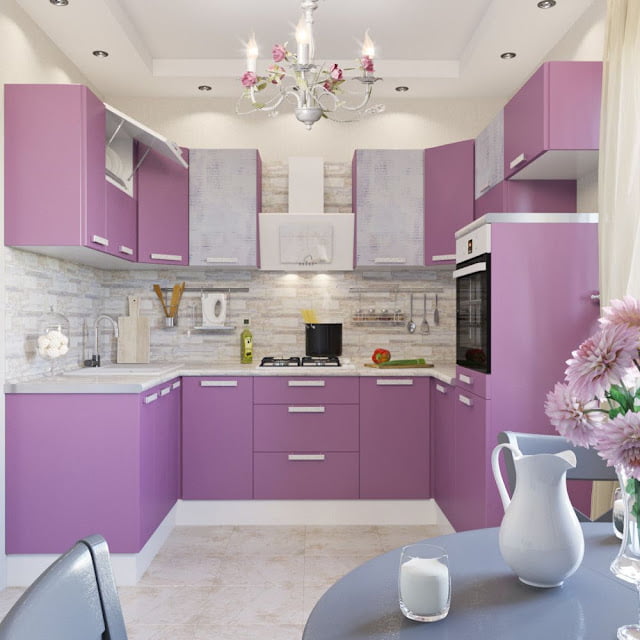 purple and gray kitchen ideas