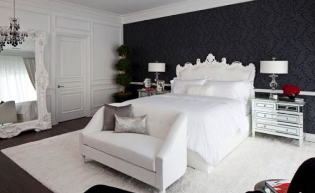 pictures of black and white bedroom designs