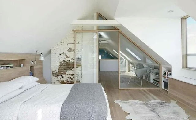 How to furnish a loft-style attic bedroom