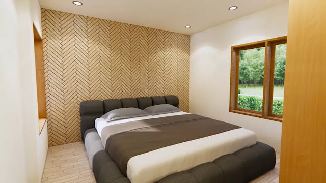 12x14 meter 2 bedroom 2 bathroom house plan