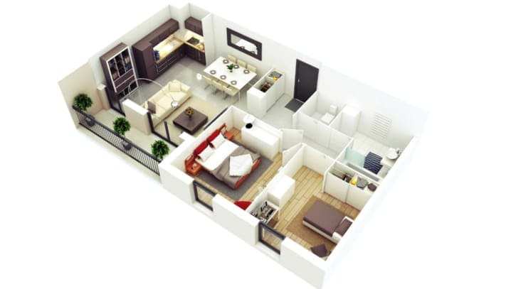 6x9 house design with 2 minimalist bedrooms