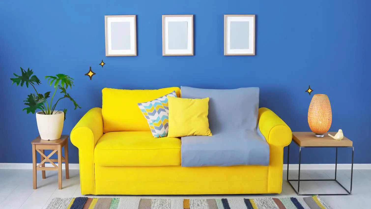 blue yellow wall paint color