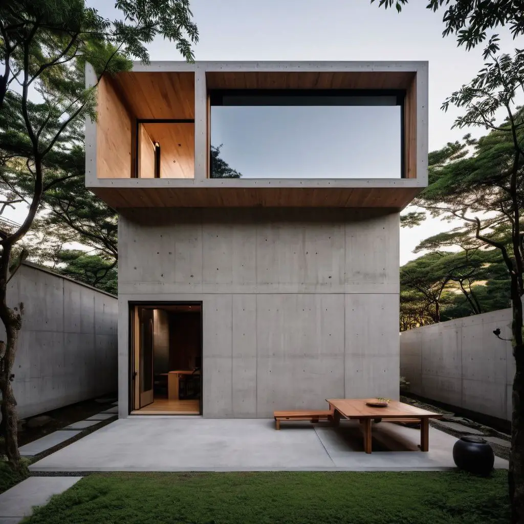 japanese style concrete box house