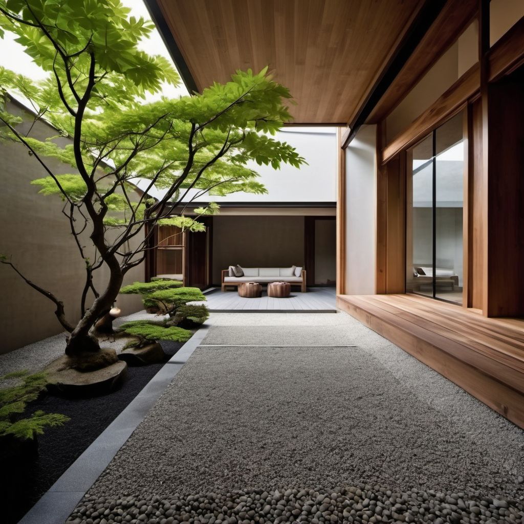japanese style house with cement material